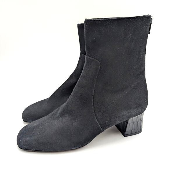Ron White Odelia Suede Weatherproof Heel Bootie Women's Black Size US8.5 EU39 - Picture 1 of 11